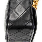 Shoulder Bag CC Tassel Camera Crossbody Black Quilted Lambskin Leather