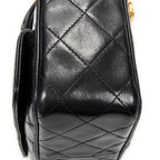 Shoulder Bag CC Tassel Camera Crossbody Black Quilted Lambskin Leather