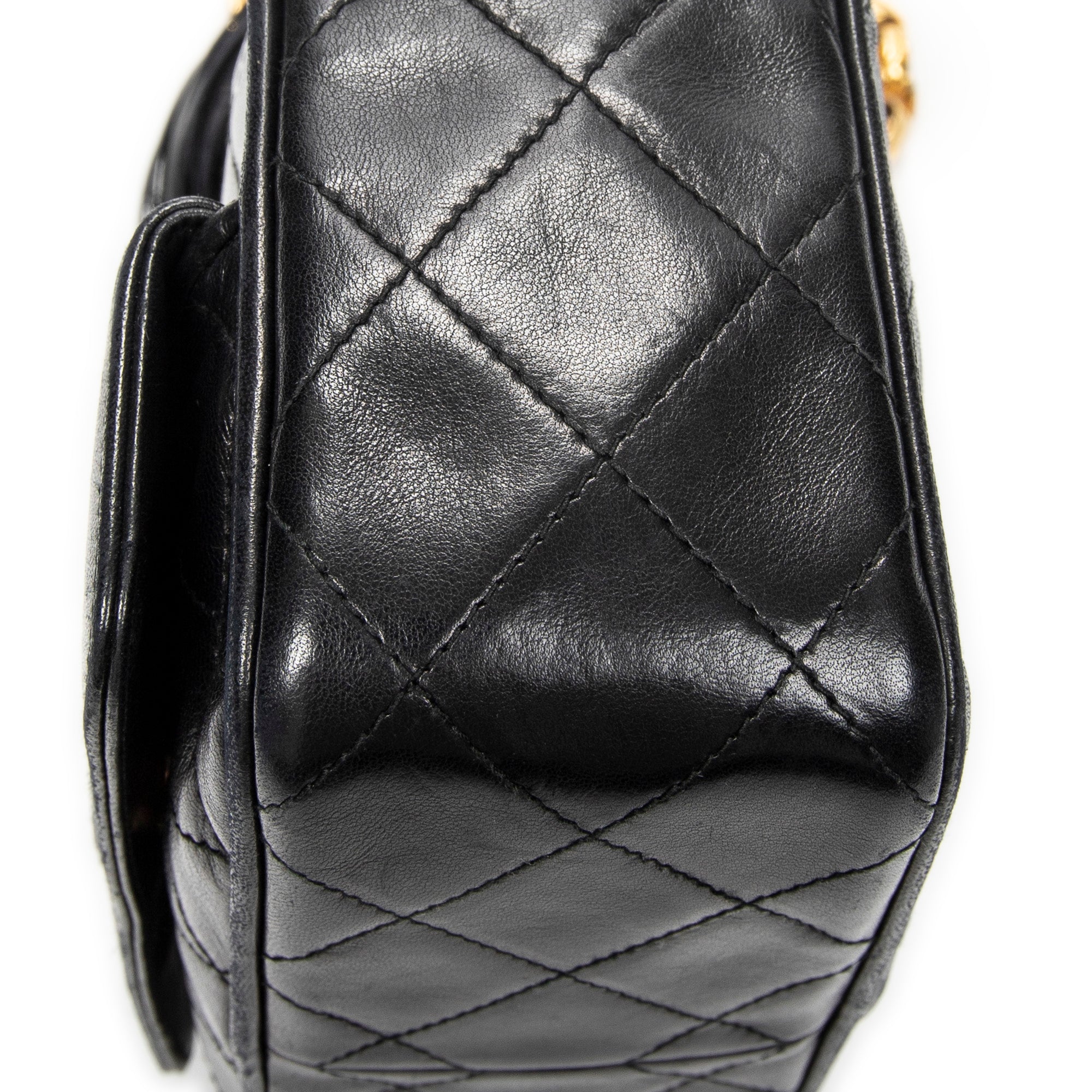 Shoulder Bag CC Tassel Camera Crossbody Black Quilted Lambskin Leather