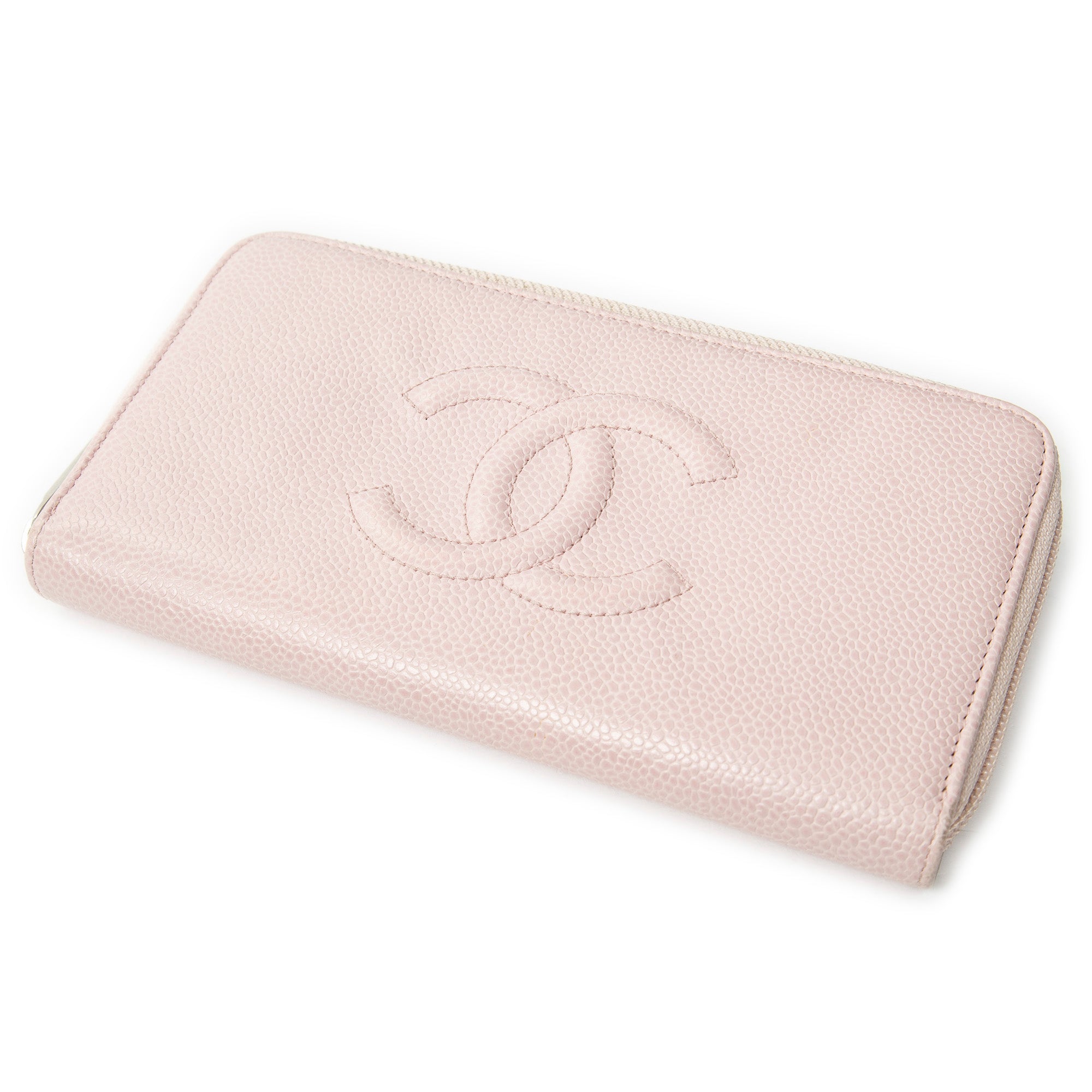 Wallet Timeless Zip Around Wallet Light Pink Caviar Leather