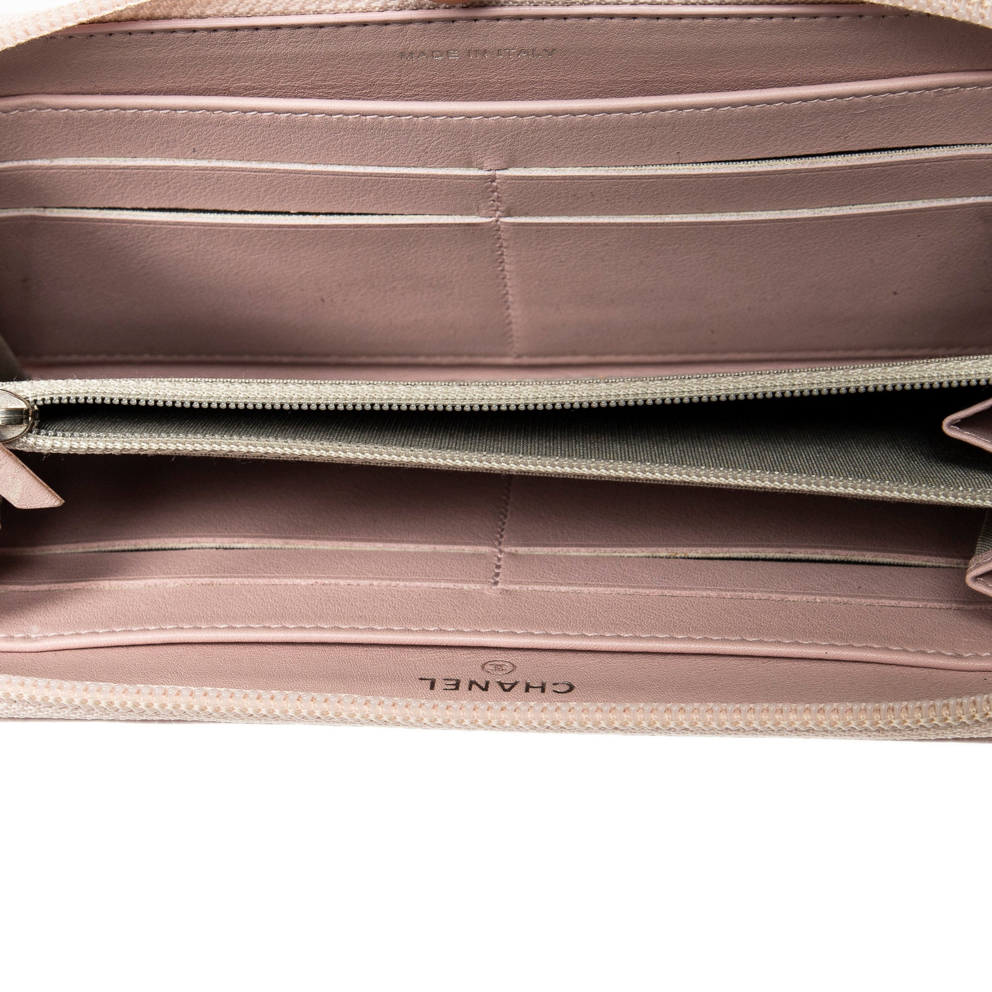 Wallet Timeless Zip Around Wallet Light Pink Caviar Leather