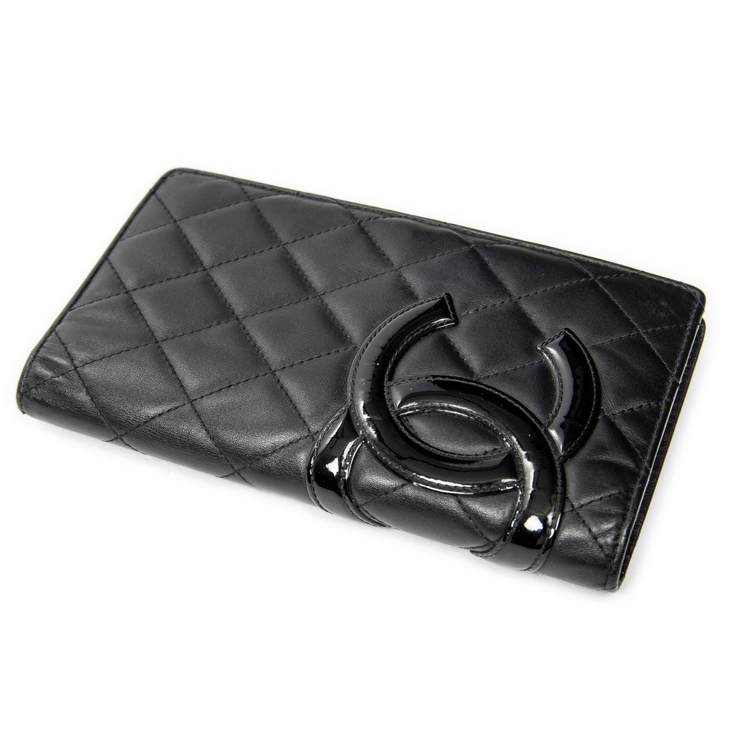 Wallet Cambon Ligne Bifold Wallet Black Quilted Lambskin Leather