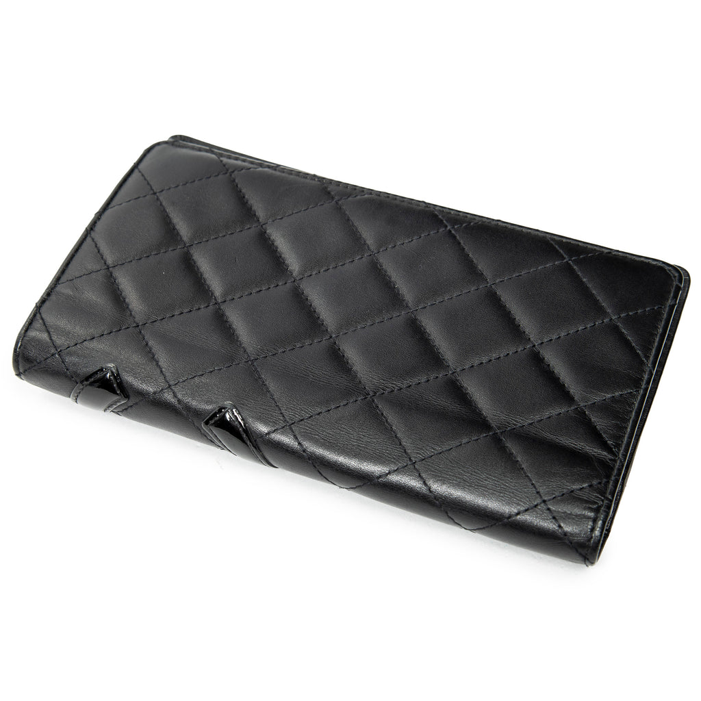 Wallet Cambon Ligne Bifold Wallet Black Quilted Lambskin Leather