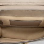 Shoulder Bag C Chain Clutch Grey Calfskin Leather