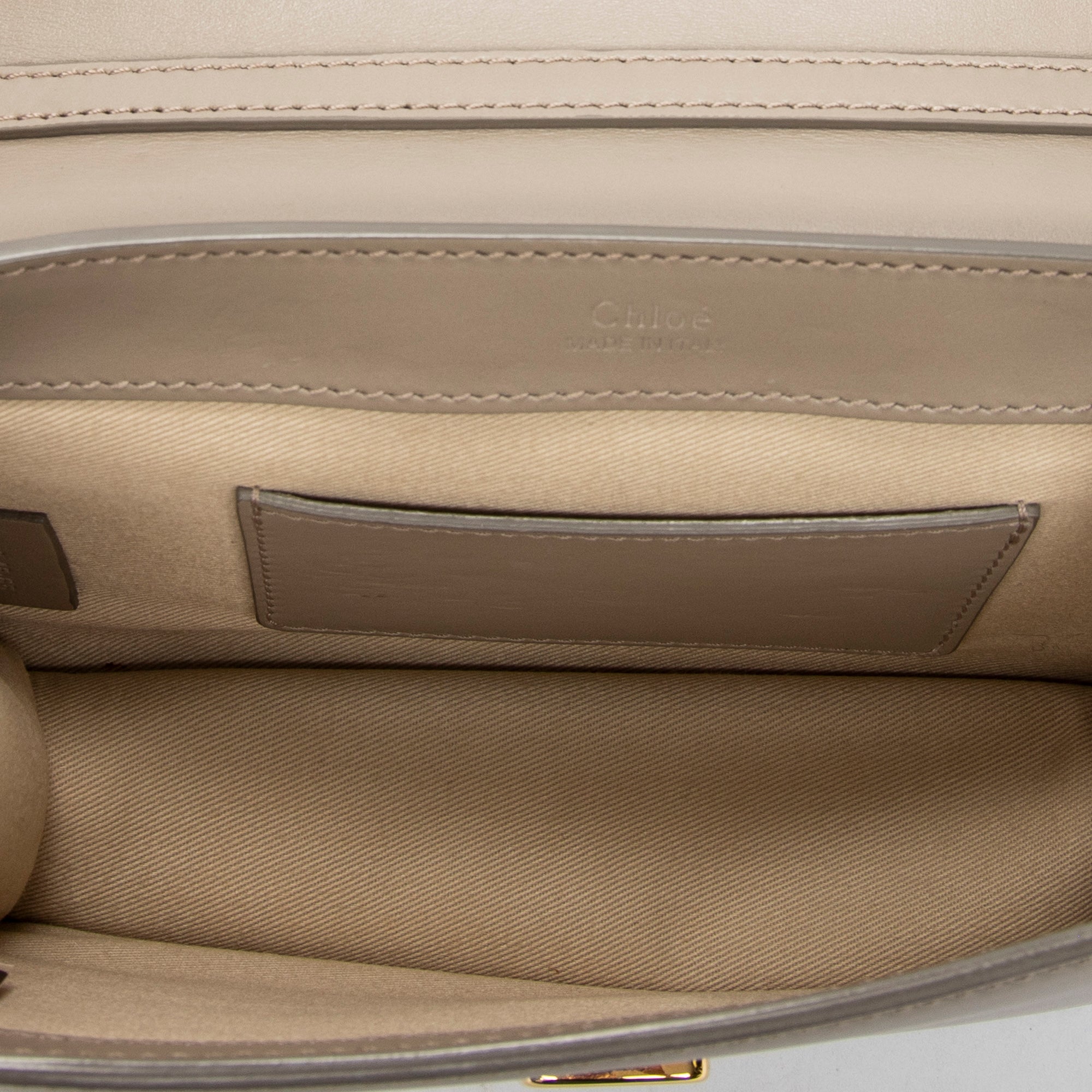 Shoulder Bag C Chain Clutch Grey Calfskin Leather