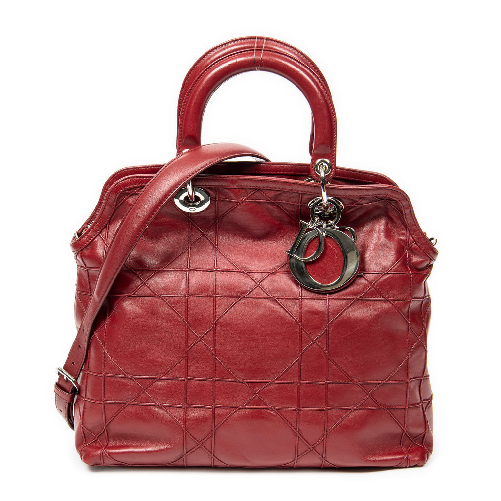 Shoulder Bag Medium Granville Tote Red Cannage Quilted Leather