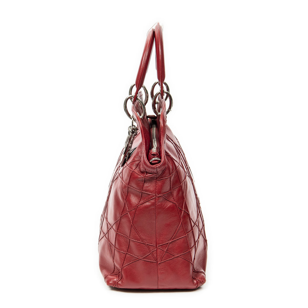 Shoulder Bag Medium Granville Tote Red Cannage Quilted Leather