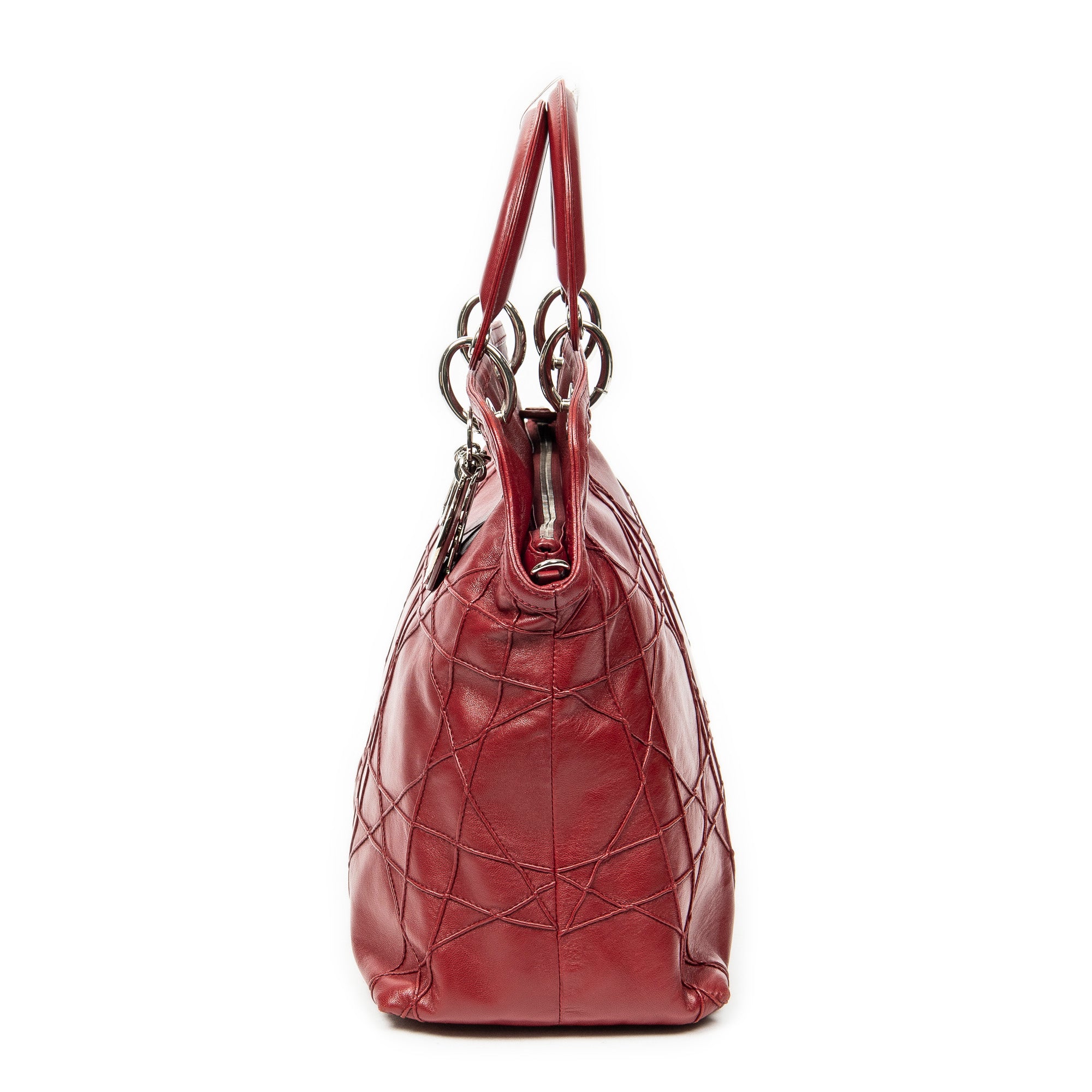 Shoulder Bag Medium Granville Tote Red Cannage Quilted Leather