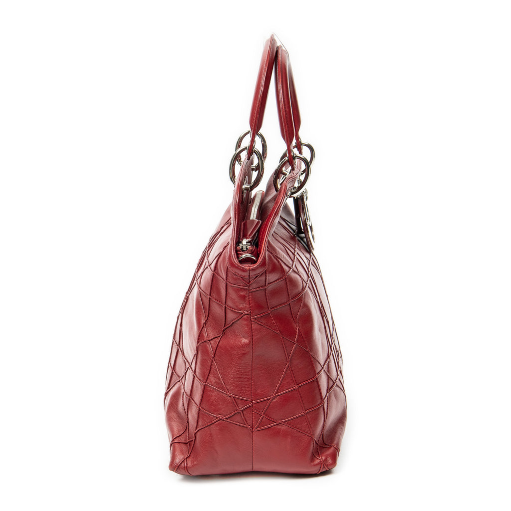 Shoulder Bag Medium Granville Tote Red Cannage Quilted Leather