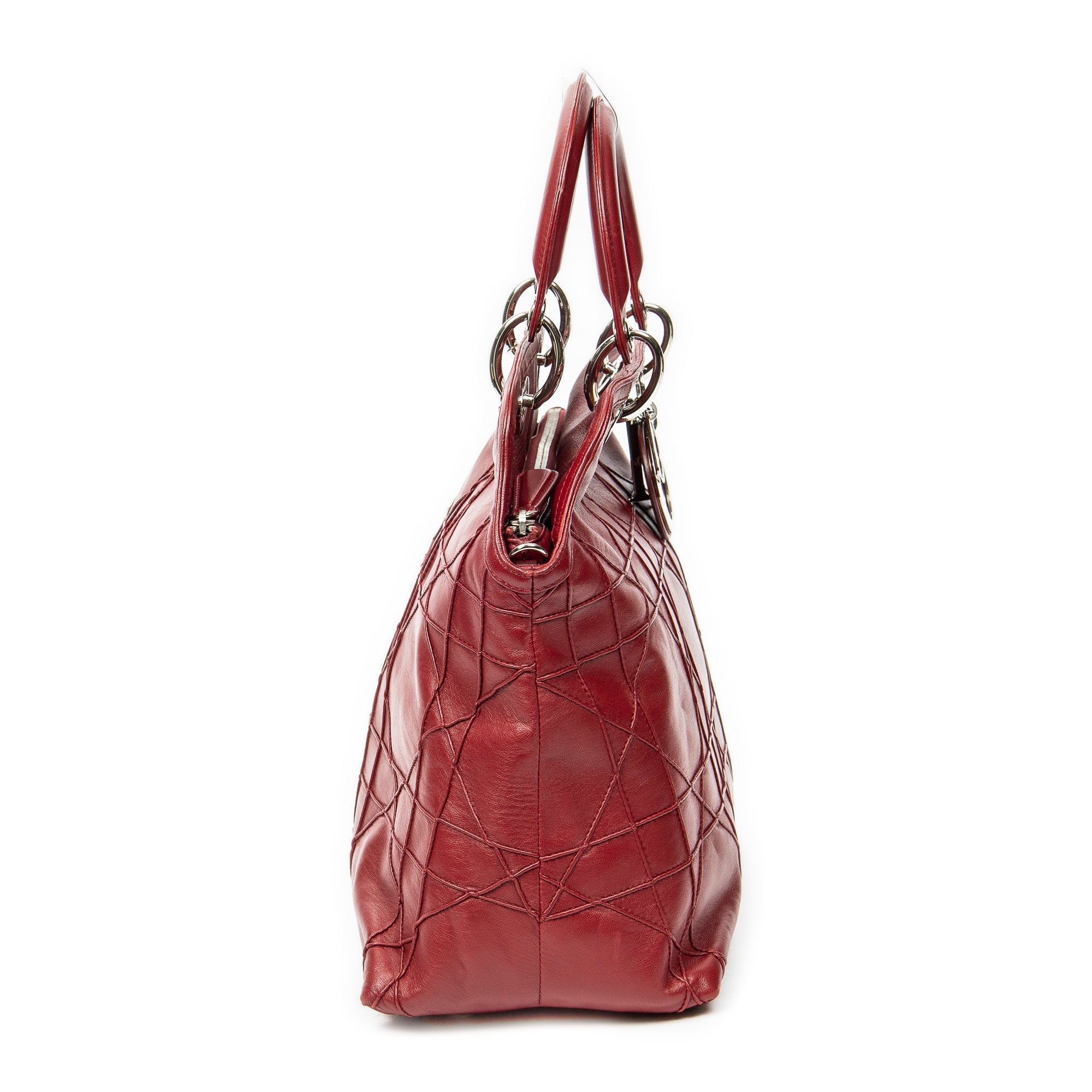 Shoulder Bag Medium Granville Tote Red Cannage Quilted Leather