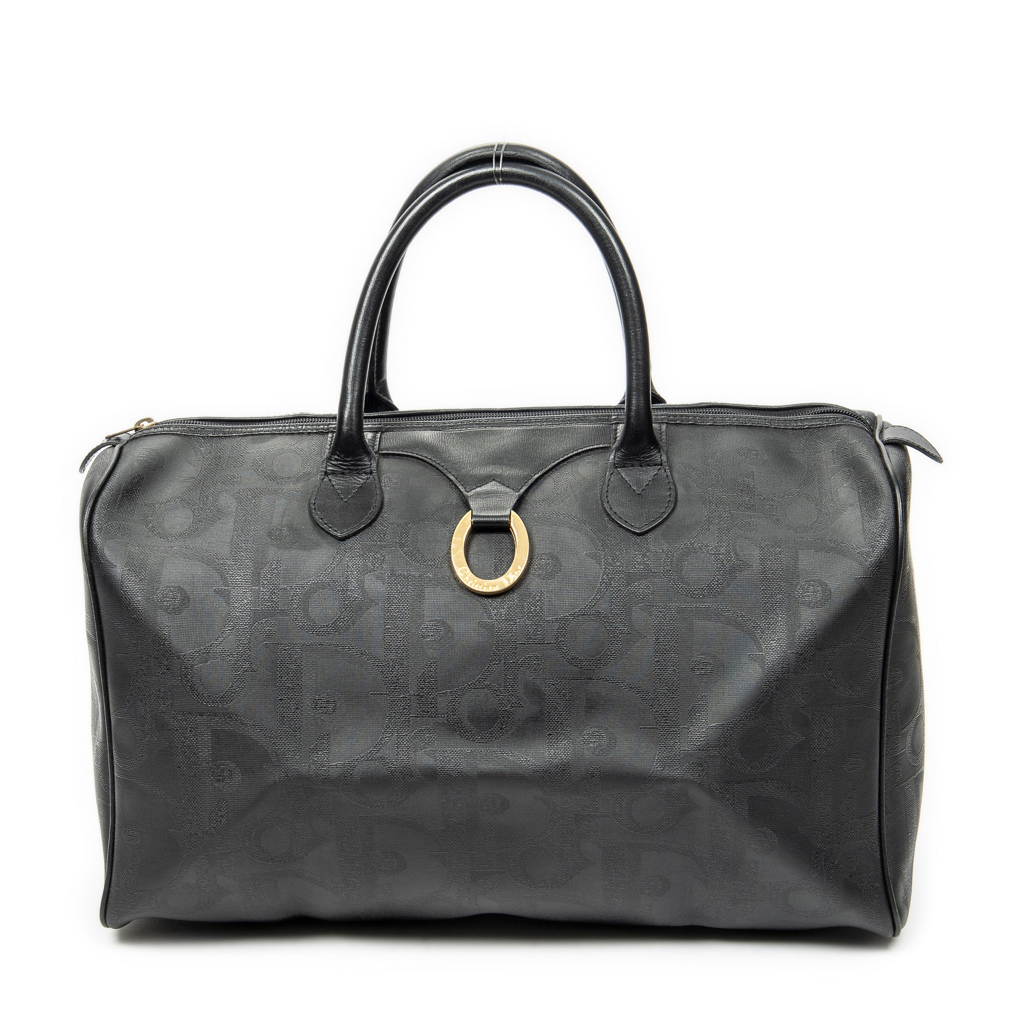 Travel Bag Vintage Medium Travel Boston Black Maxi Diorissimo Coated Canvas