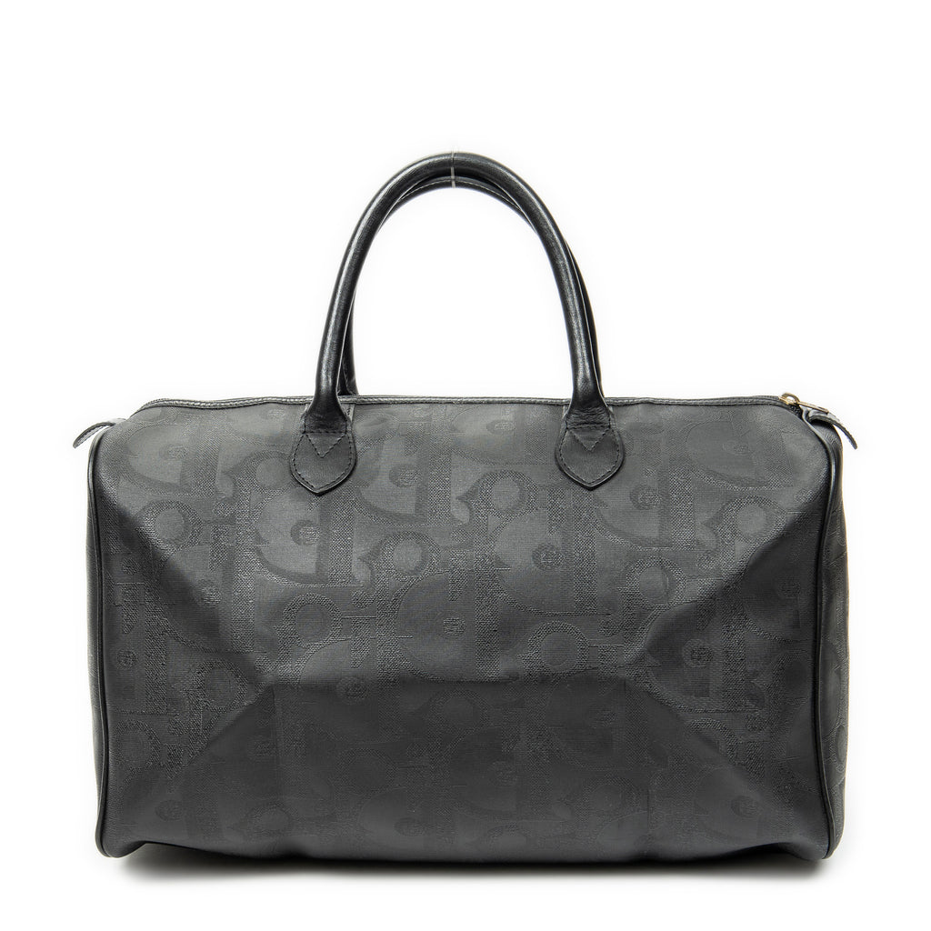 Bolso de Viaje Vintage Mediano Travel Boston Negro Maxi Diorissimo Lona Revestida