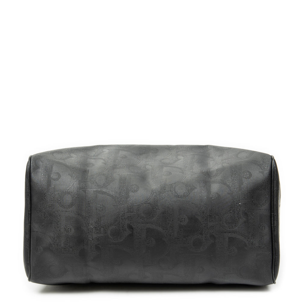 Bolso de Viaje Vintage Mediano Travel Boston Negro Maxi Diorissimo Lona Revestida