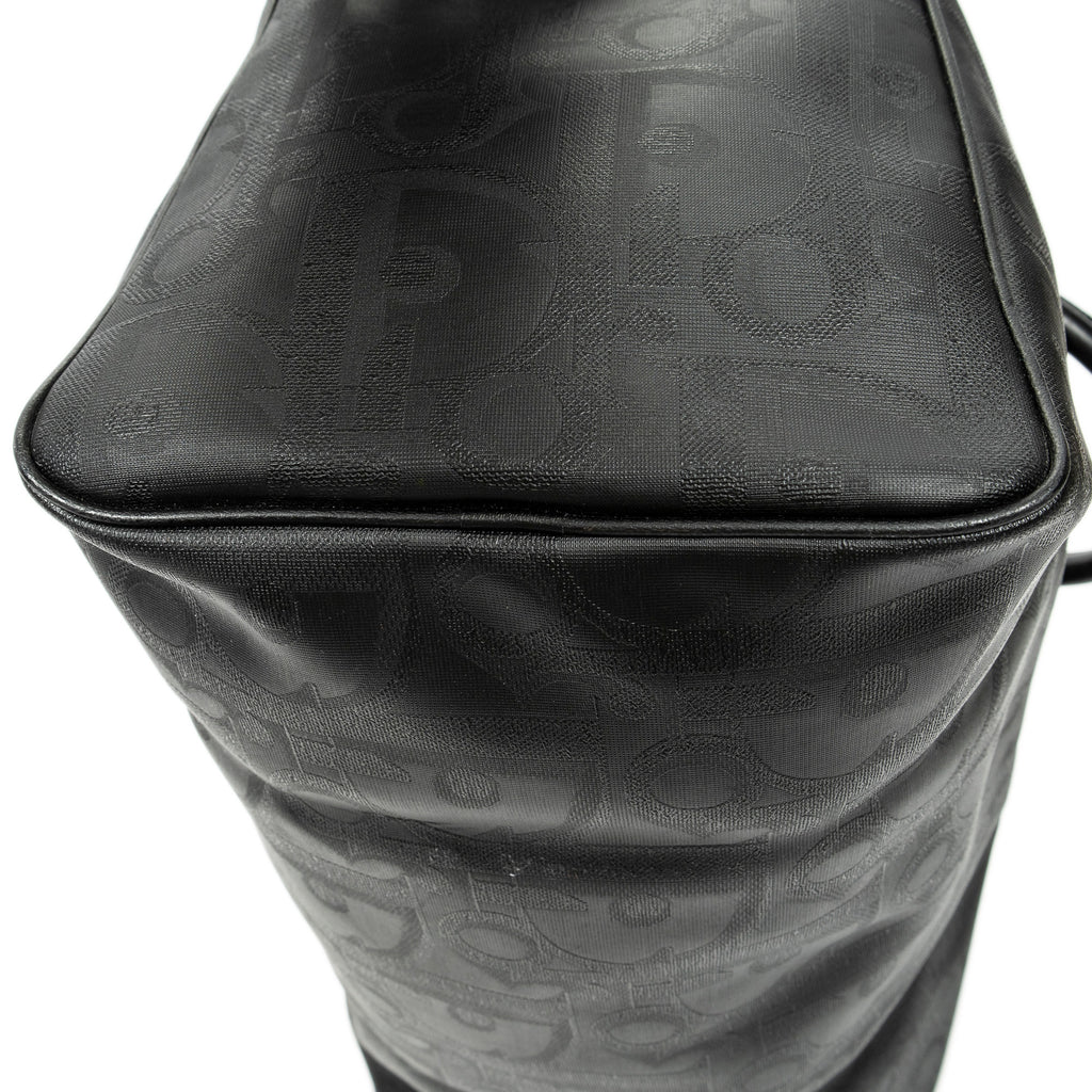 Bolso de Viaje Vintage Mediano Travel Boston Negro Maxi Diorissimo Lona Revestida