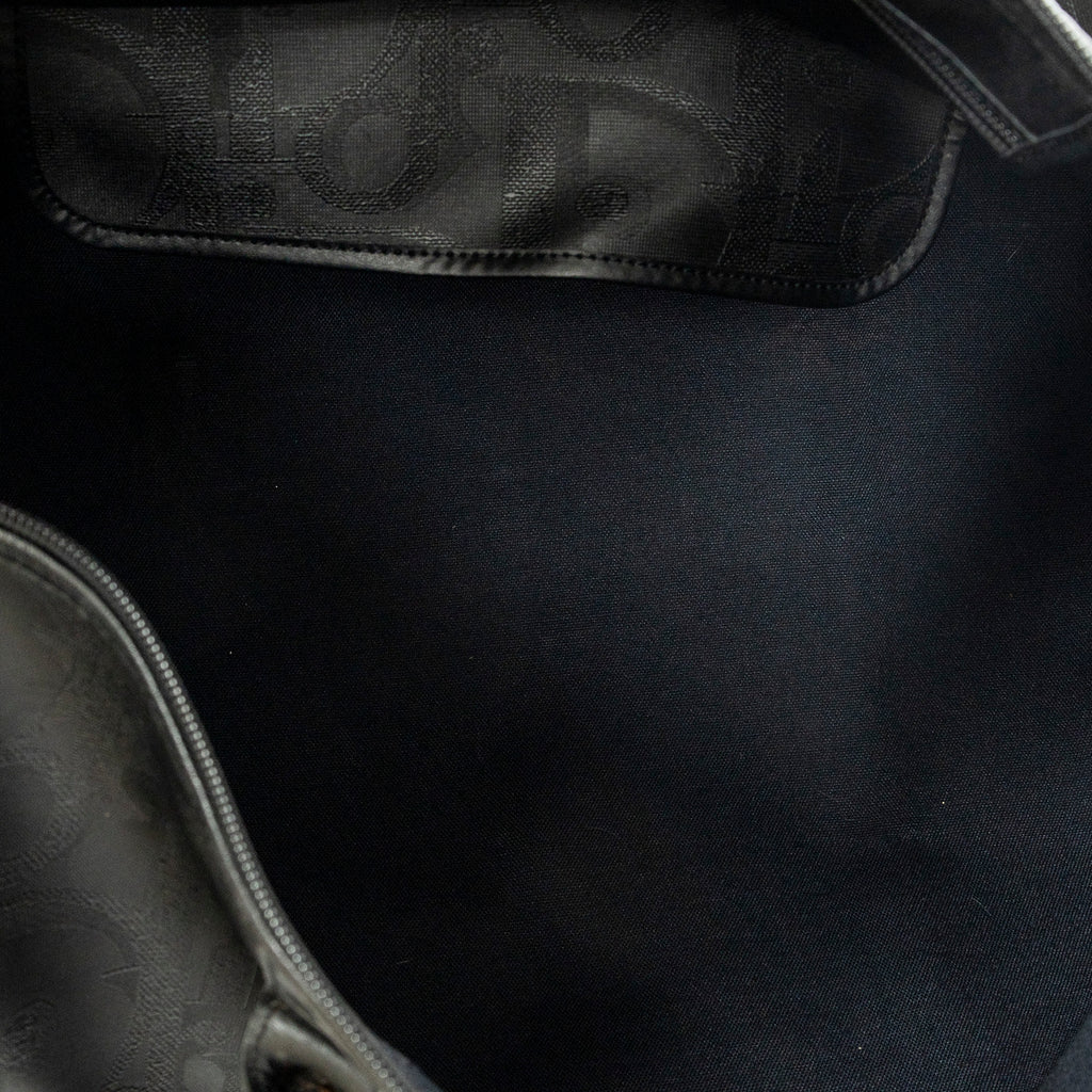 Bolso de Viaje Vintage Mediano Travel Boston Negro Maxi Diorissimo Lona Revestida
