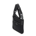 Shoulder Bag Front Slip Pocket Crossbody Black Monogrammed Canvas