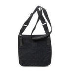 Shoulder Bag Front Slip Pocket Crossbody Black Monogrammed Canvas