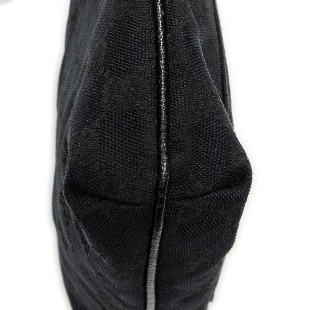 Shoulder Bag Front Slip Pocket Crossbody Black Monogrammed Canvas