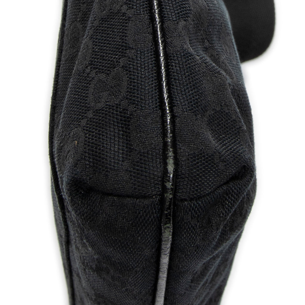 Shoulder Bag Front Slip Pocket Crossbody Black Monogrammed Canvas