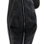 Shoulder Bag Front Slip Pocket Crossbody Black Monogrammed Canvas