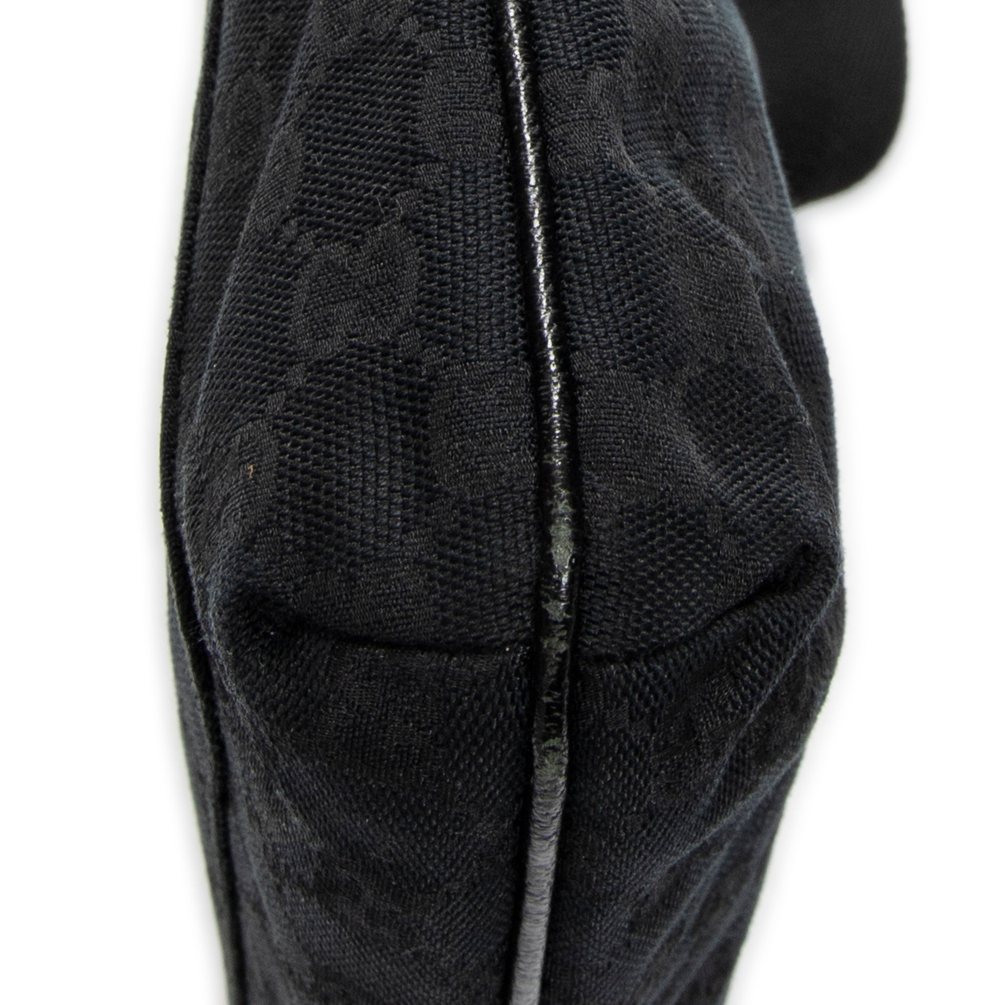 Shoulder Bag Front Slip Pocket Crossbody Black Monogrammed Canvas