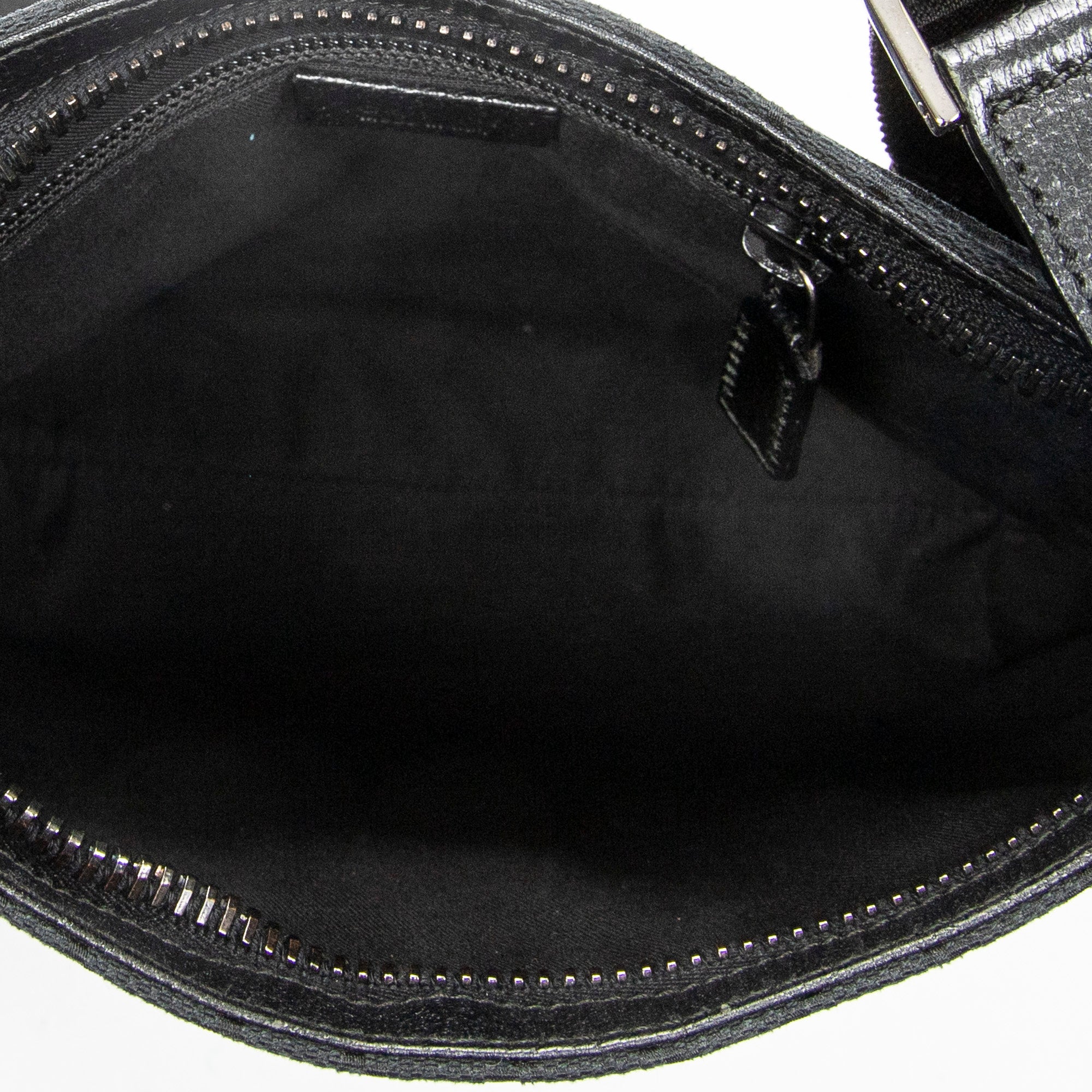 Shoulder Bag Front Slip Pocket Crossbody Black Monogrammed Canvas