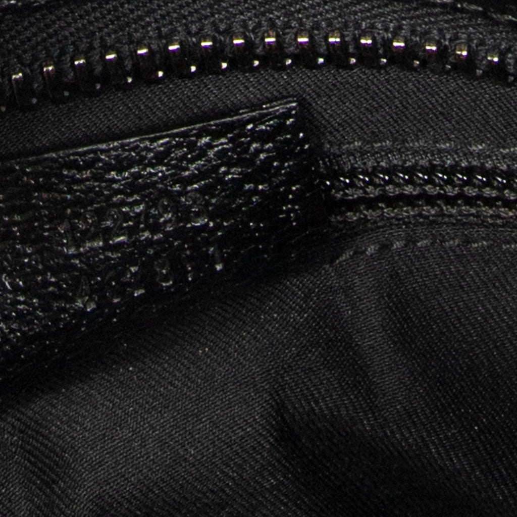 Shoulder Bag Front Slip Pocket Crossbody Black Monogrammed Canvas