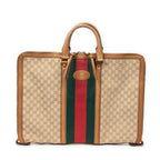 Handbag Web Garment Bag Tan Monogrammed Canvas