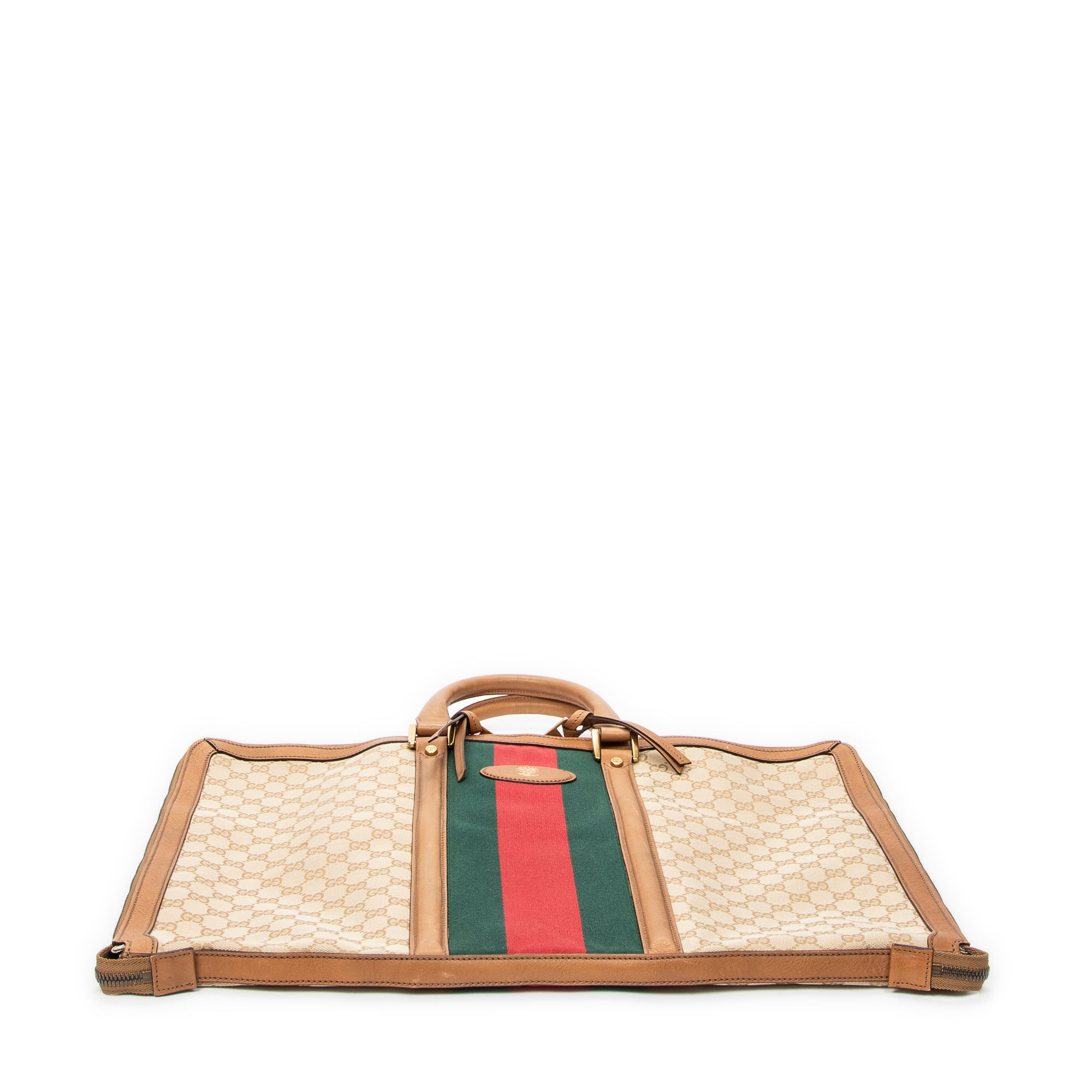 Handbag Web Garment Bag Tan Monogrammed Canvas