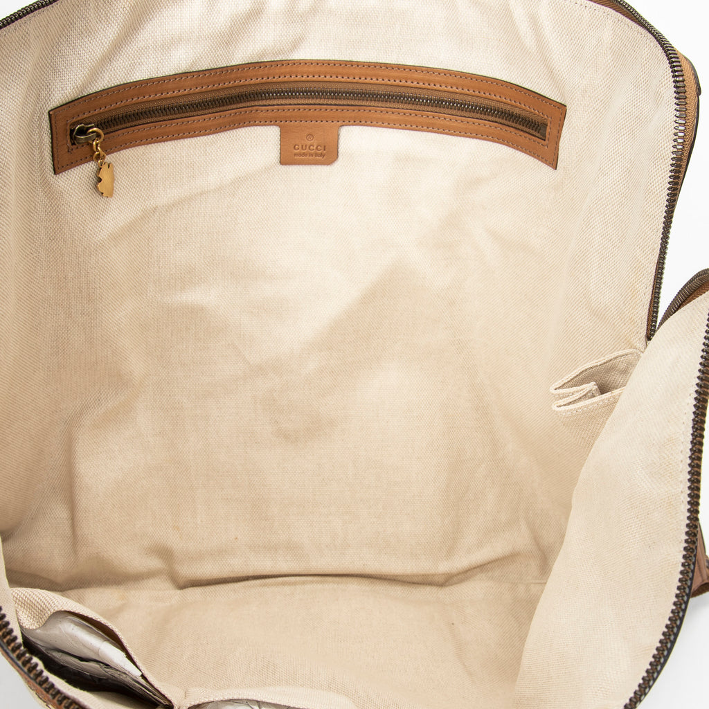 Handbag Web Garment Bag Tan Monogrammed Canvas