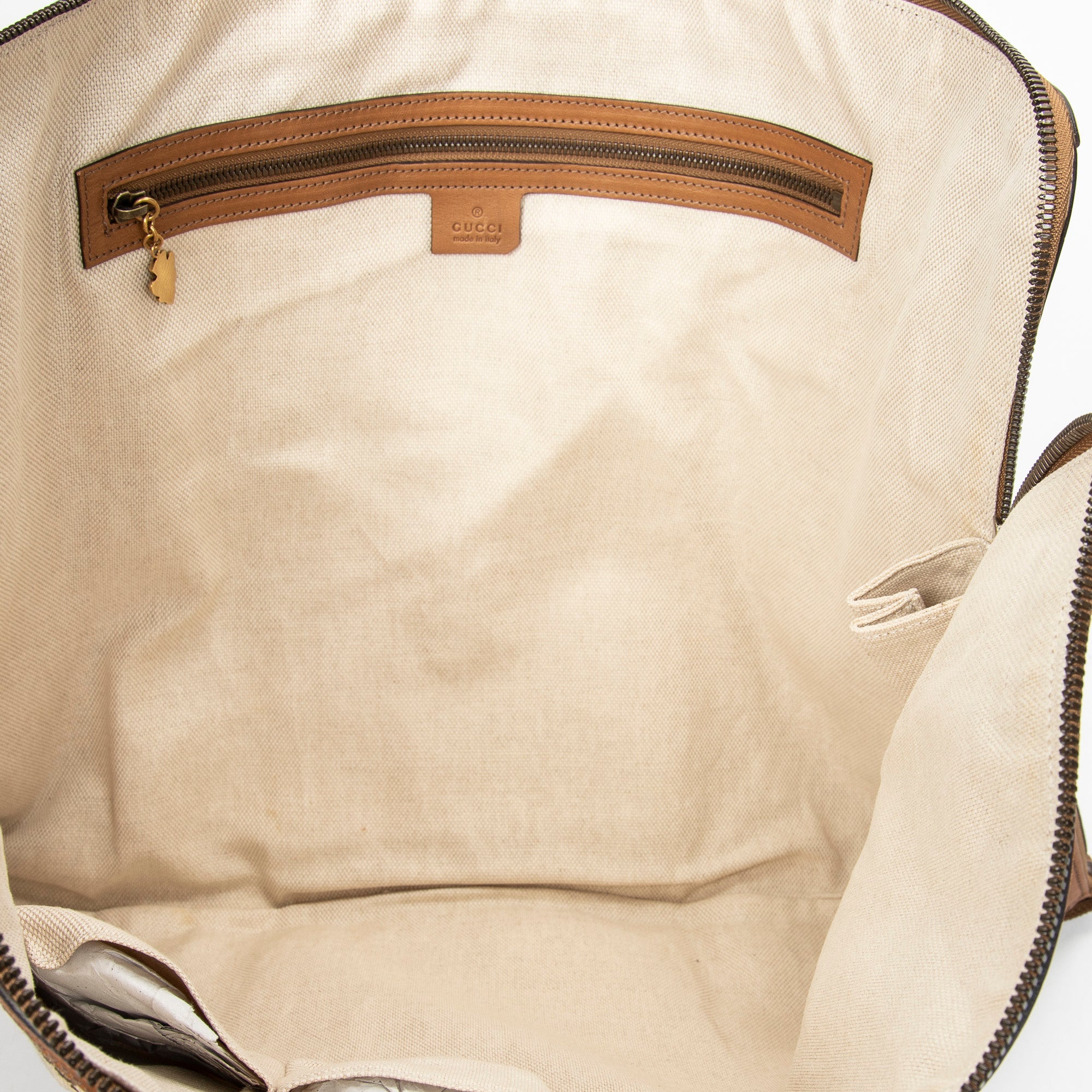 Handbag Web Garment Bag Tan Monogrammed Canvas