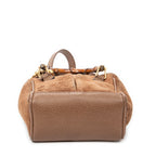 Shoulder Bag Vintage Mini Bamboo Top Handle Tote Brown Suede Leather