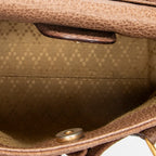 Shoulder Bag Vintage Mini Bamboo Top Handle Tote Brown Suede Leather
