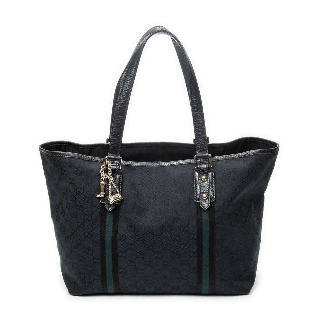 Shoulder Bag Medium Web Jolicoeur Tote Black Monogrammed Canvas