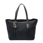 Shoulder Bag Medium Web Jolicoeur Tote Black Monogrammed Canvas