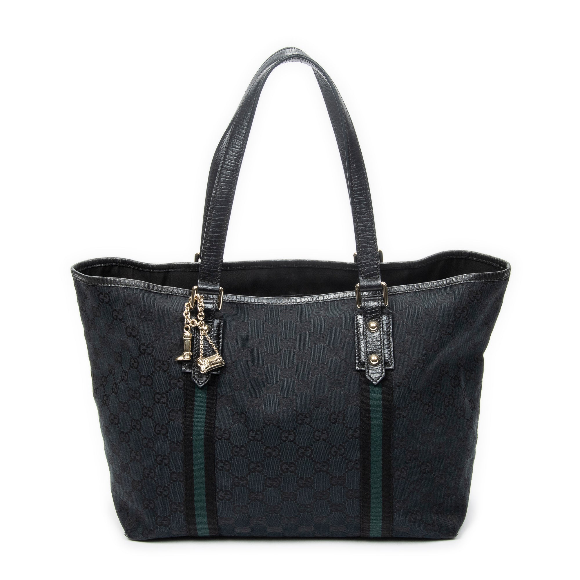 Shoulder Bag Medium Web Jolicoeur Tote Black Monogrammed Canvas