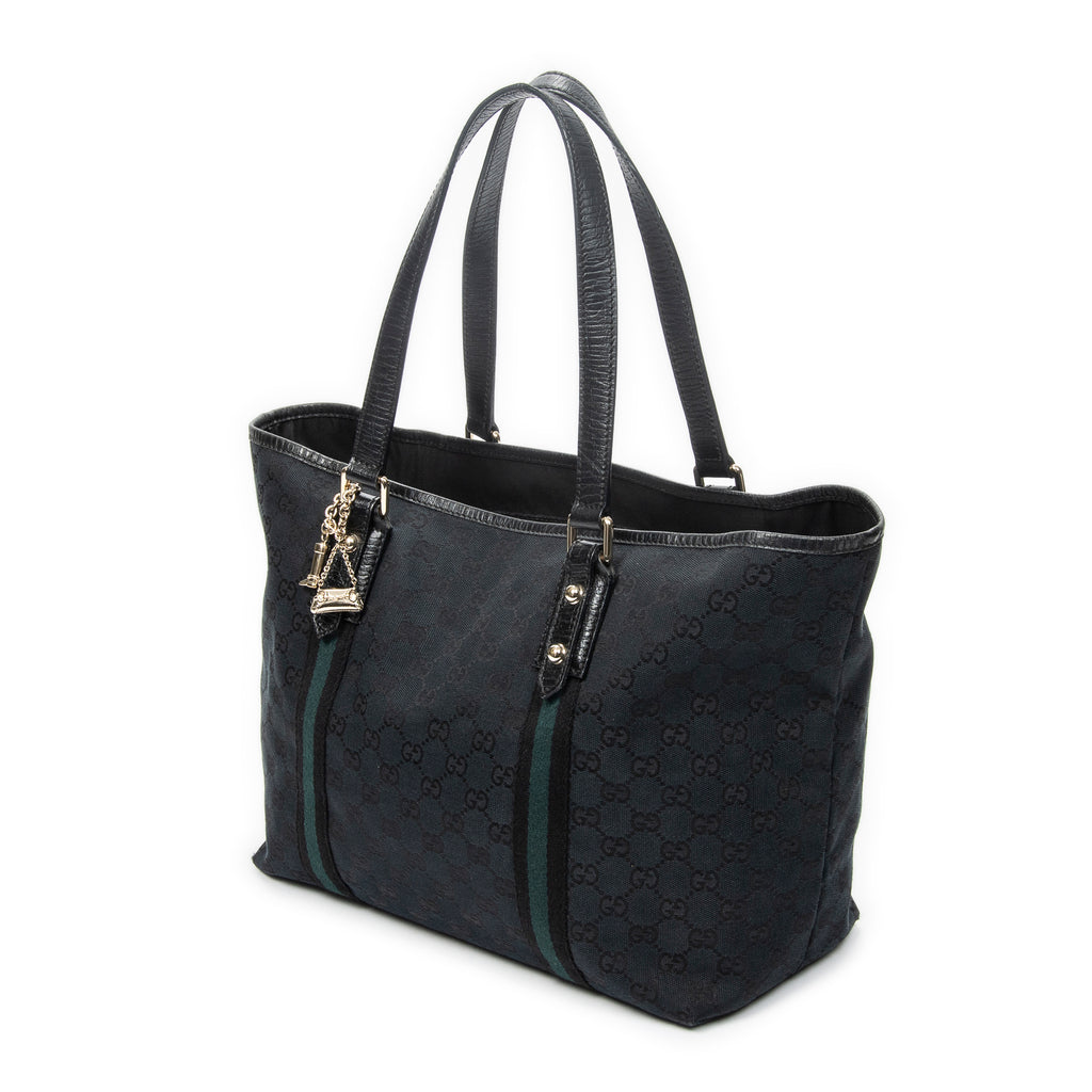 Shoulder Bag Medium Web Jolicoeur Tote Black Monogrammed Canvas