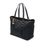 Shoulder Bag Medium Web Jolicoeur Tote Black Monogrammed Canvas
