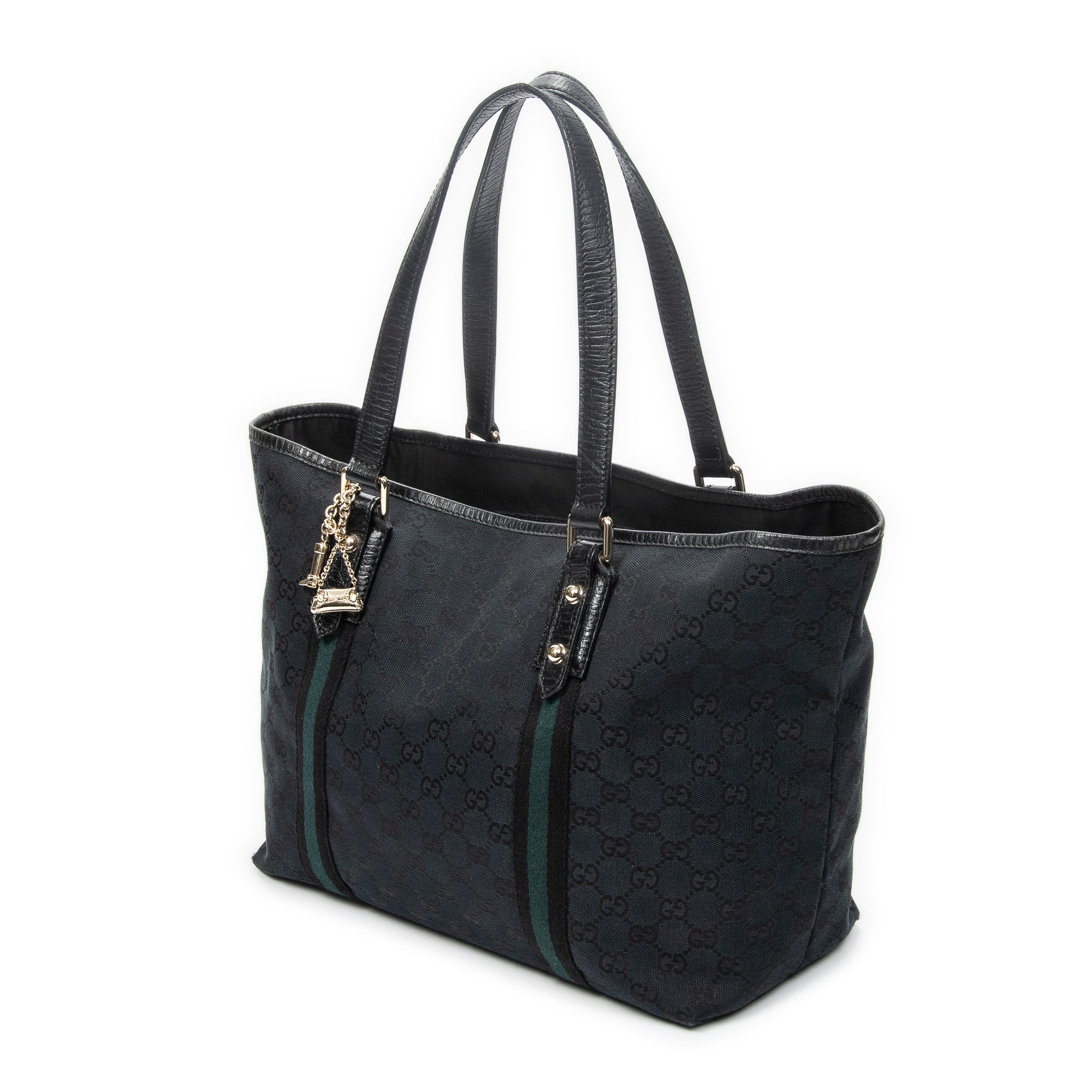 Shoulder Bag Medium Web Jolicoeur Tote Black Monogrammed Canvas