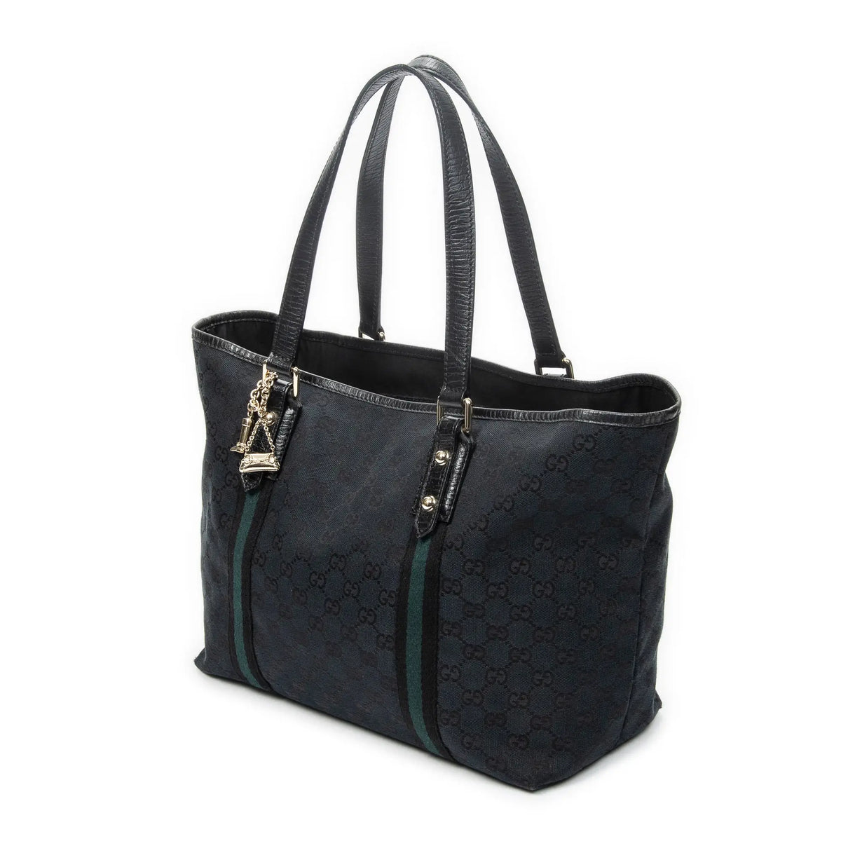 Sac à bandoulière moyen cabas Web Jolicoeur en toile monogrammée noire