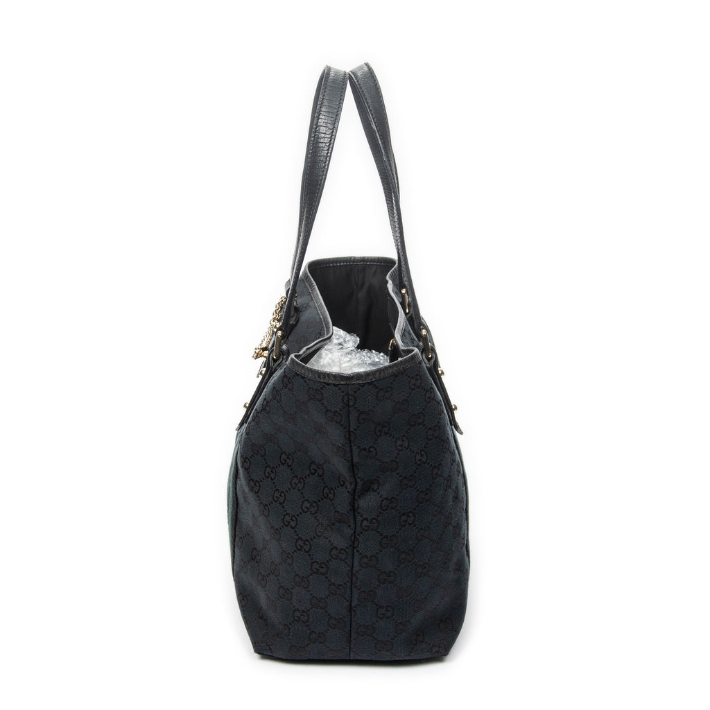 Shoulder Bag Medium Web Jolicoeur Tote Black Monogrammed Canvas
