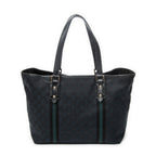Shoulder Bag Medium Web Jolicoeur Tote Black Monogrammed Canvas