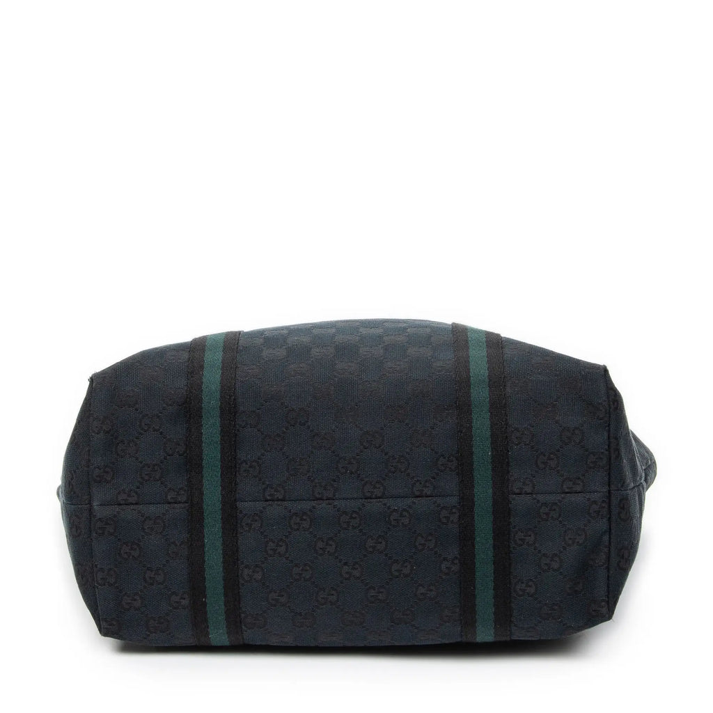 Bolso de hombro mediano Web Jolicoeur Tote Lona monograma negra
