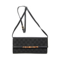 Shoulder Bag Bamboo Clutch Black Monogrammed Canvas