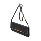 Shoulder Bag Bamboo Clutch Black Monogrammed Canvas