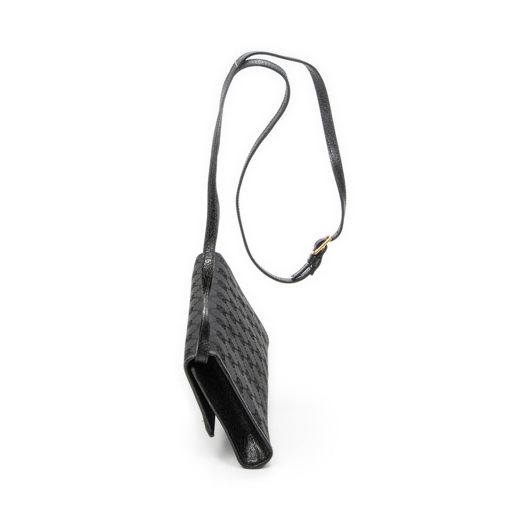 Shoulder Bag Bamboo Clutch Black Monogrammed Canvas