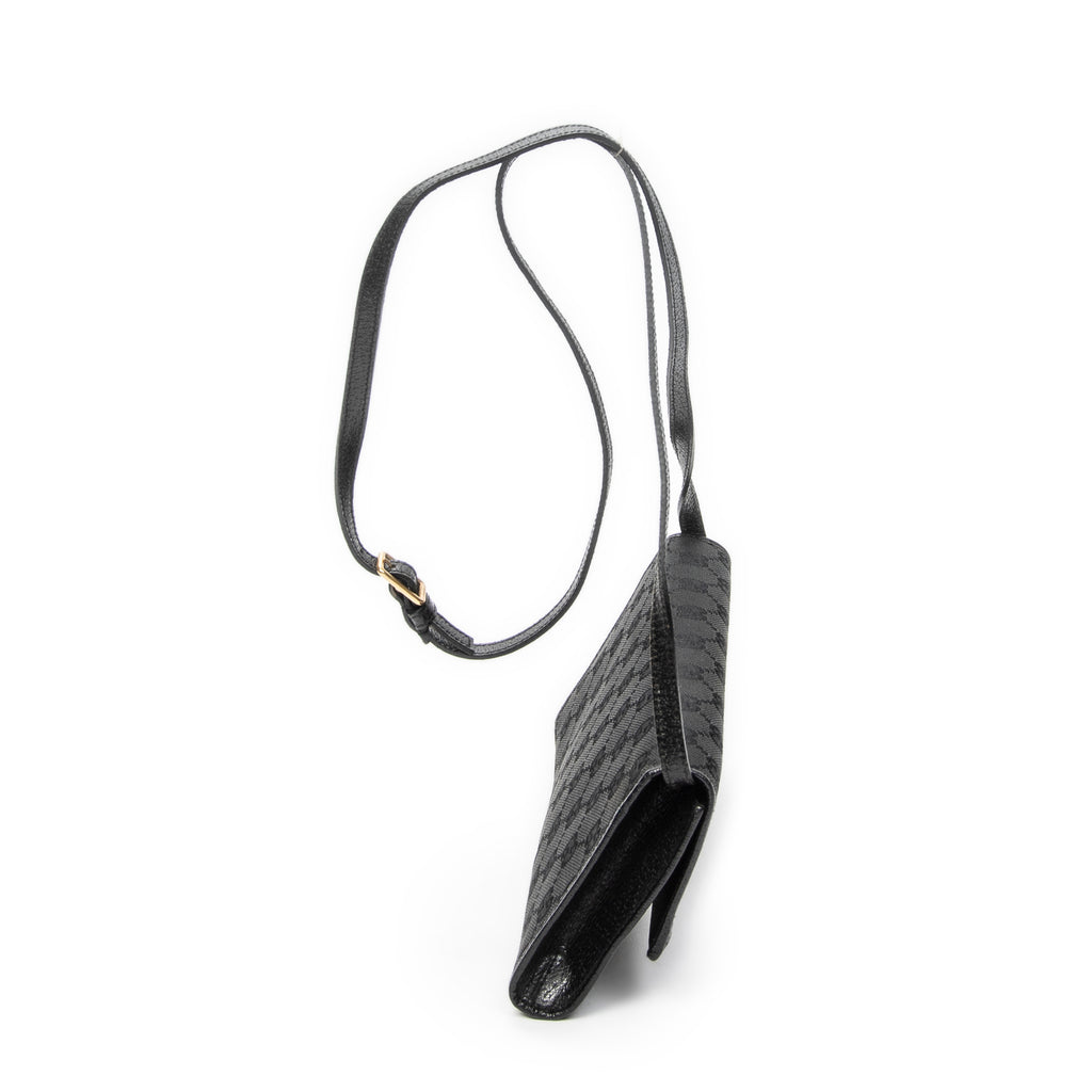 Shoulder Bag Bamboo Clutch Black Monogrammed Canvas
