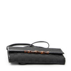 Shoulder Bag Bamboo Clutch Black Monogrammed Canvas