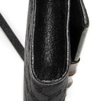 Shoulder Bag Bamboo Clutch Black Monogrammed Canvas