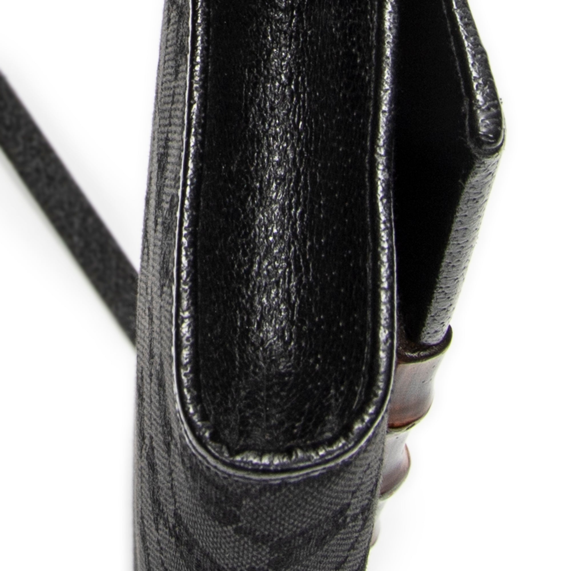 Shoulder Bag Bamboo Clutch Black Monogrammed Canvas